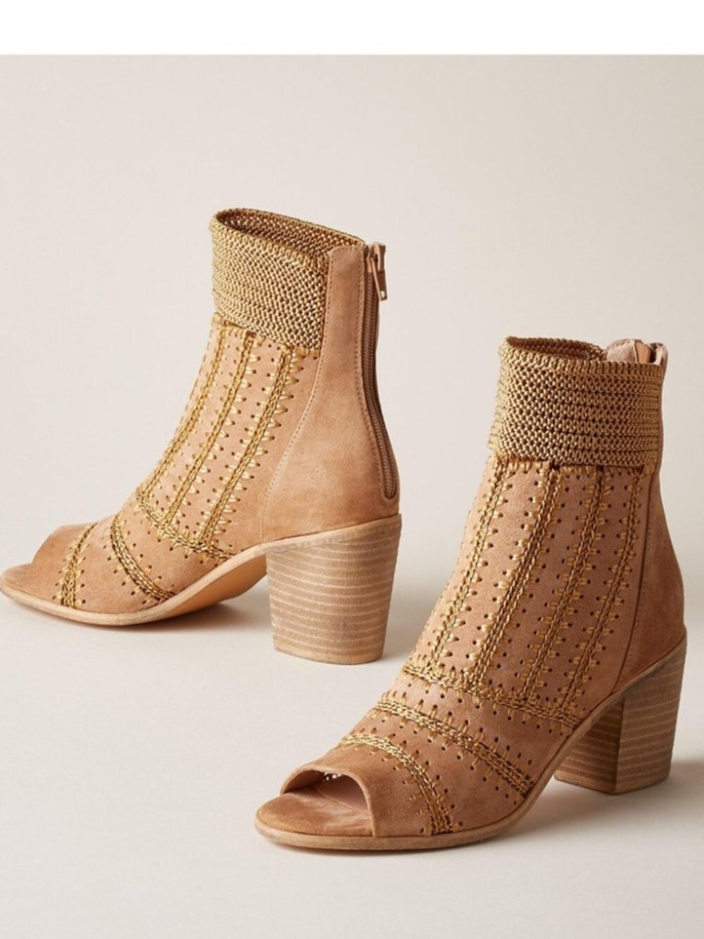 Silent D Ventura Gigizo Light Brown Suede Ankle Boots Size 38
